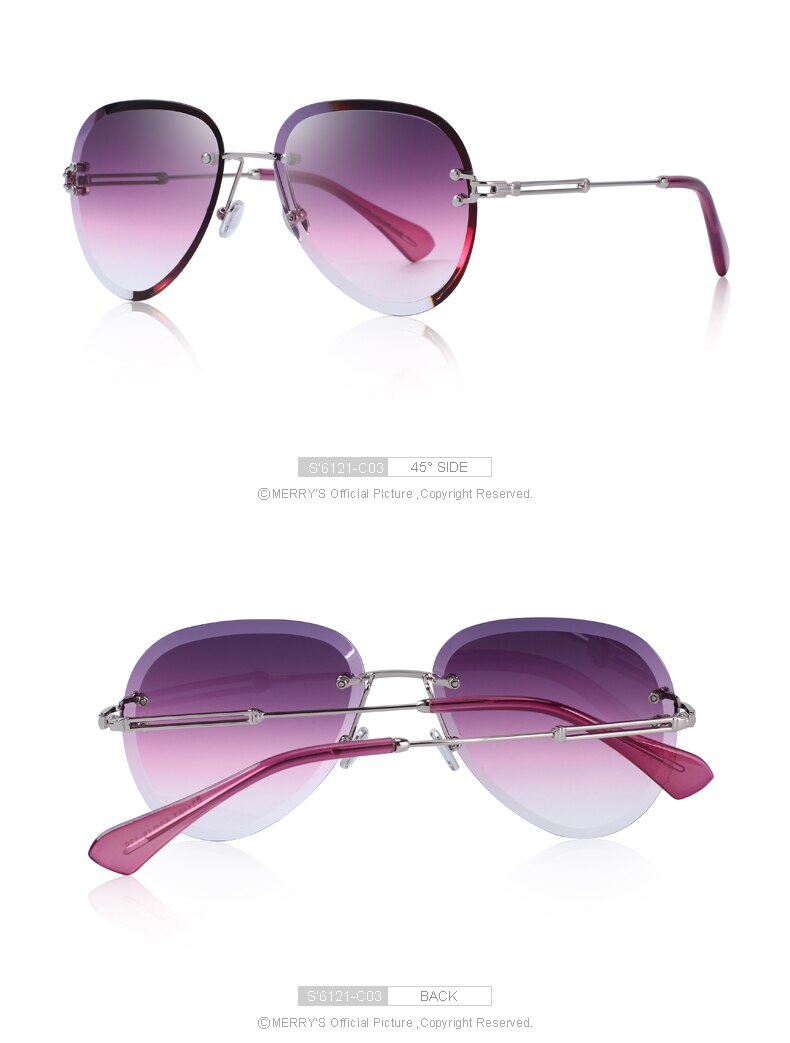 Women's Rimless Pilot Sunglasses