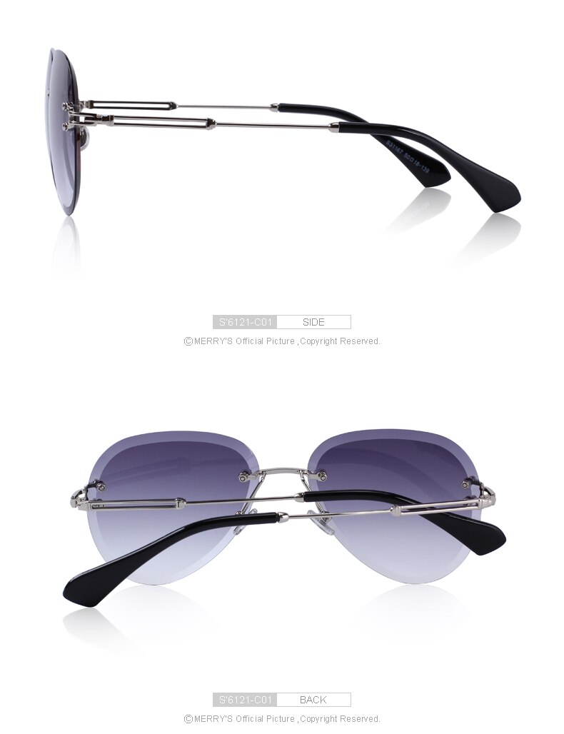 Women's Rimless Pilot Sunglasses