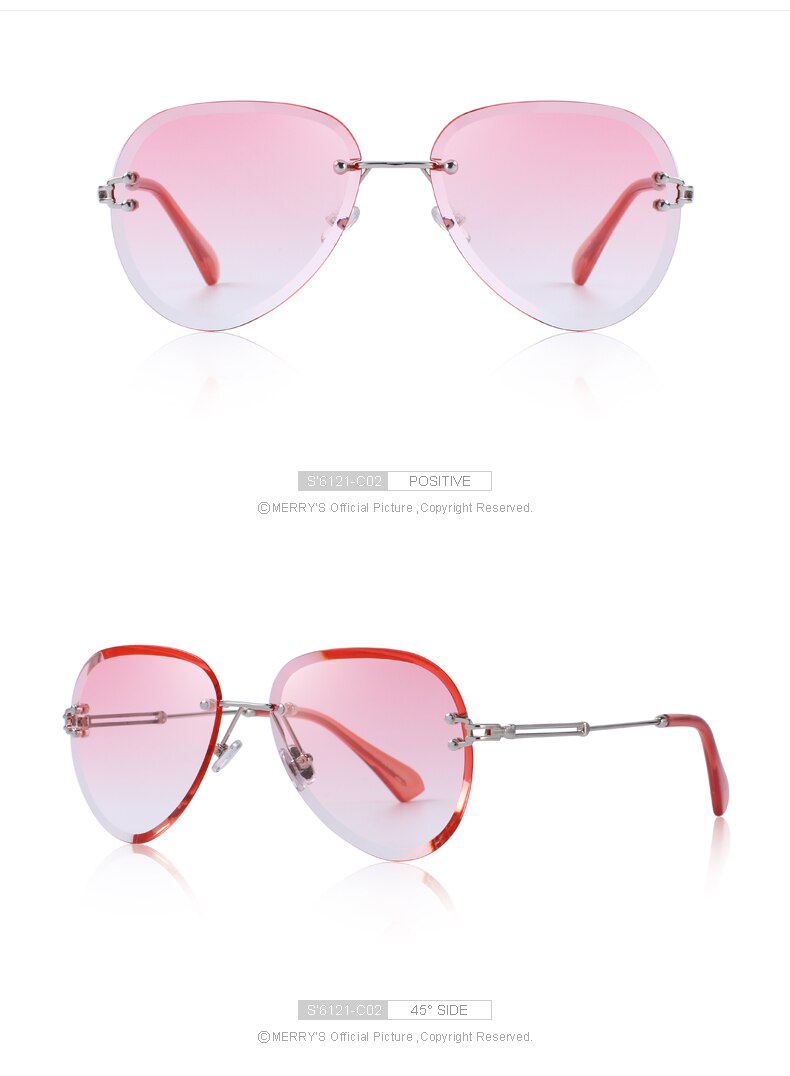 Women's Rimless Pilot Sunglasses