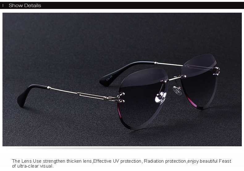 Women's Rimless Pilot Sunglasses