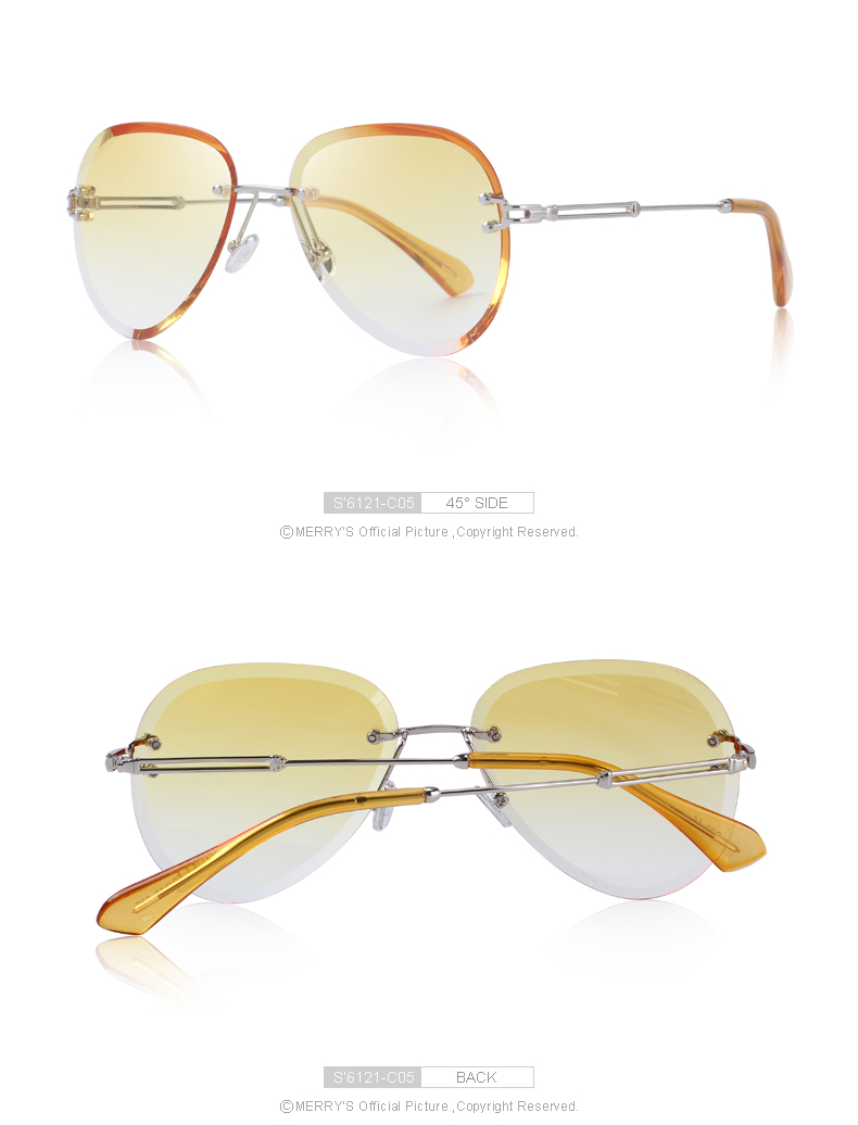 Women's Rimless Pilot Sunglasses