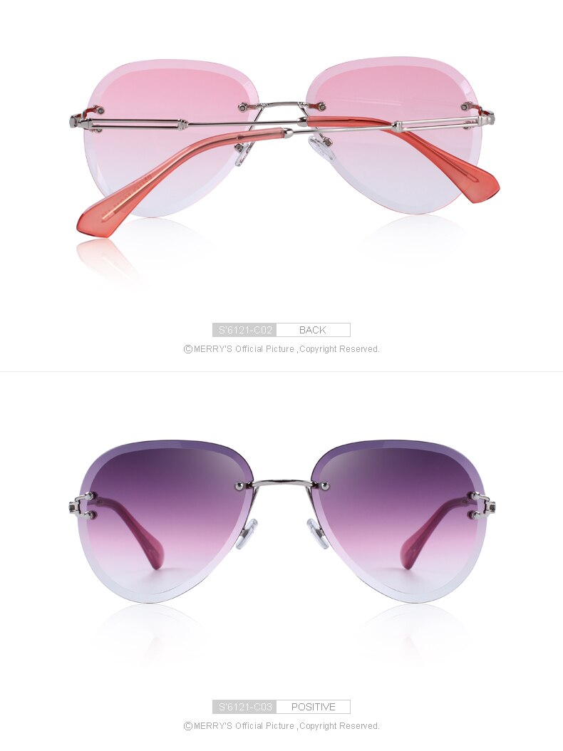 Women's Rimless Pilot Sunglasses