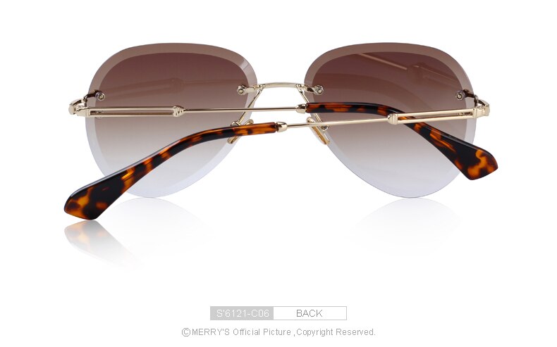 Women's Rimless Pilot Sunglasses