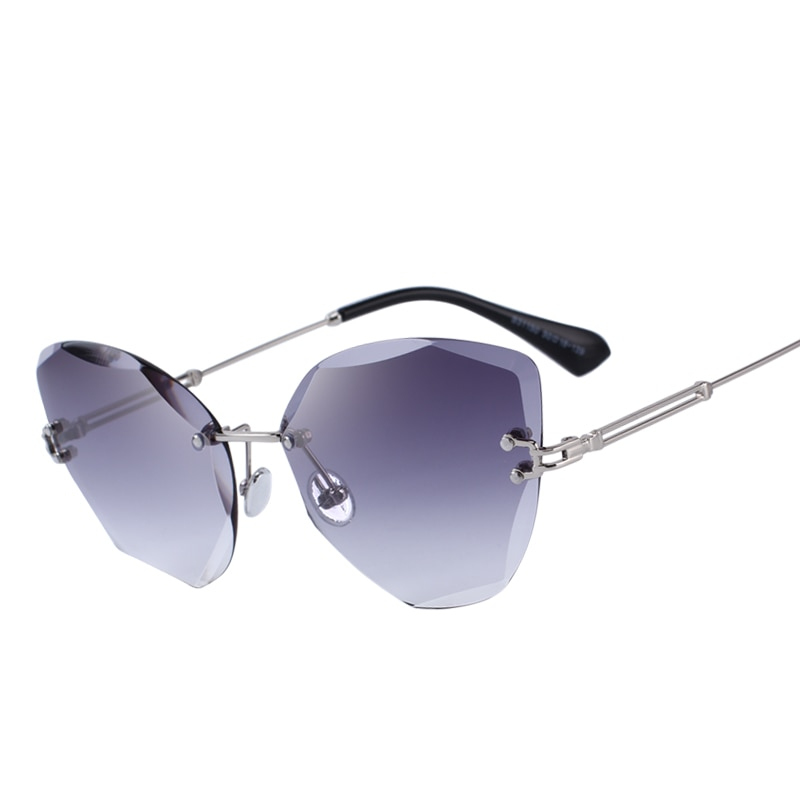 Women's Crystal Shaped Rimless Sunglasses