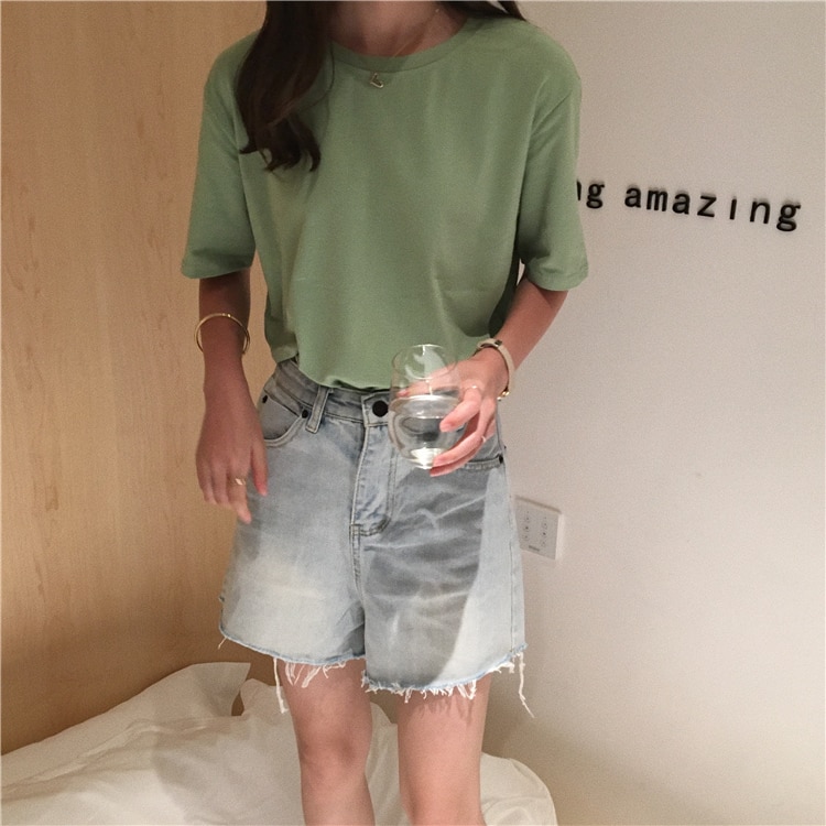 Women's Basic Solid Color T-Shirt