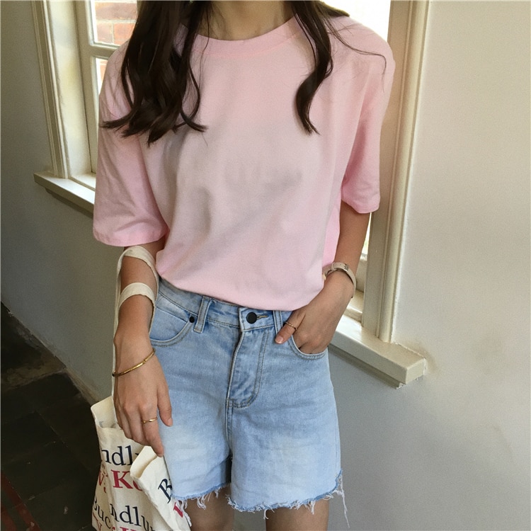 Women's Basic Solid Color T-Shirt