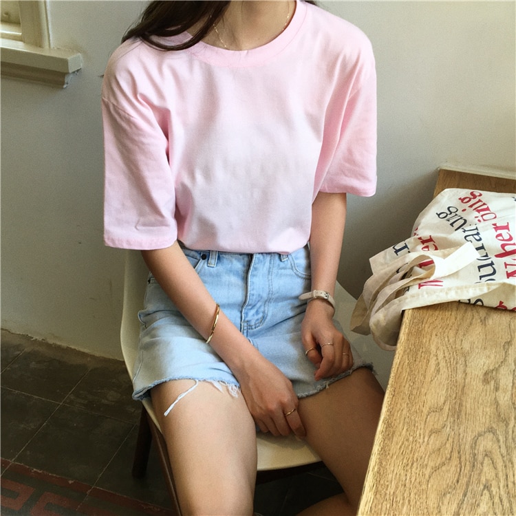 Women's Basic Solid Color T-Shirt