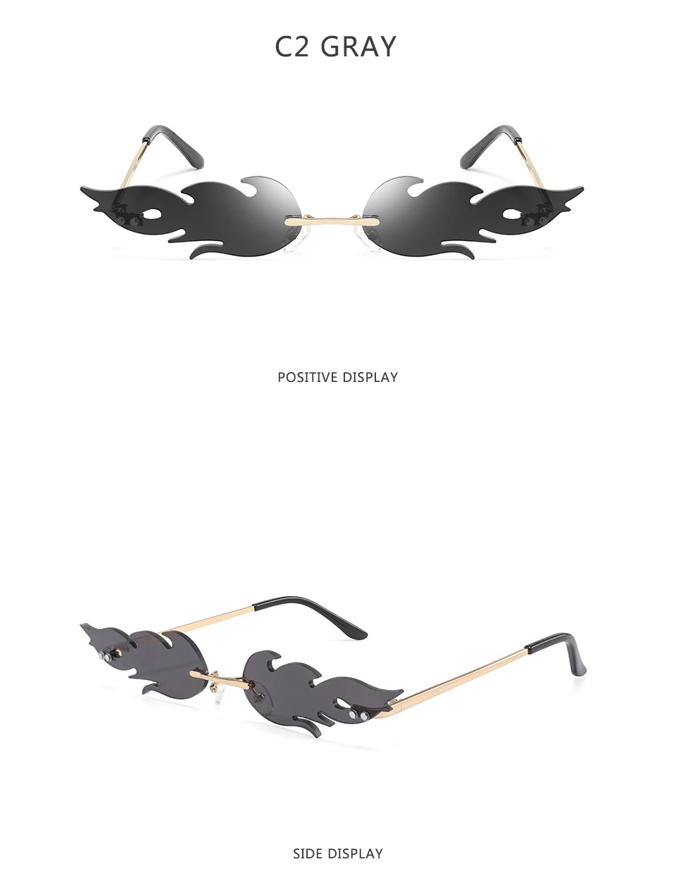 Women's Fire Flame Shaped Sunglasses