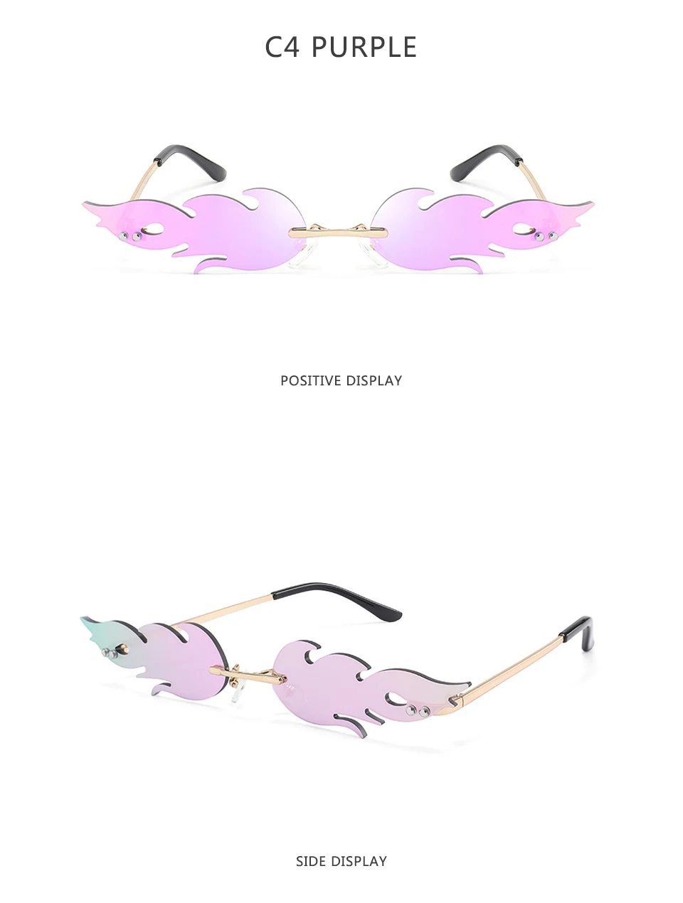 Women's Fire Flame Shaped Sunglasses