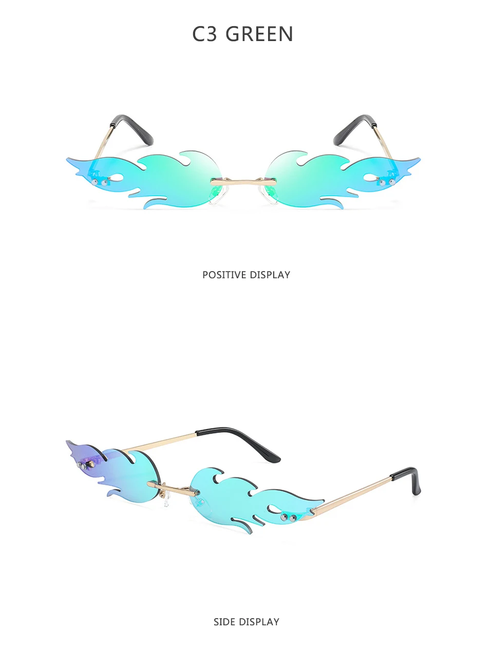 Women's Fire Flame Shaped Sunglasses