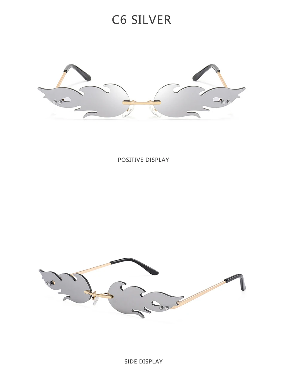 Women's Fire Flame Shaped Sunglasses