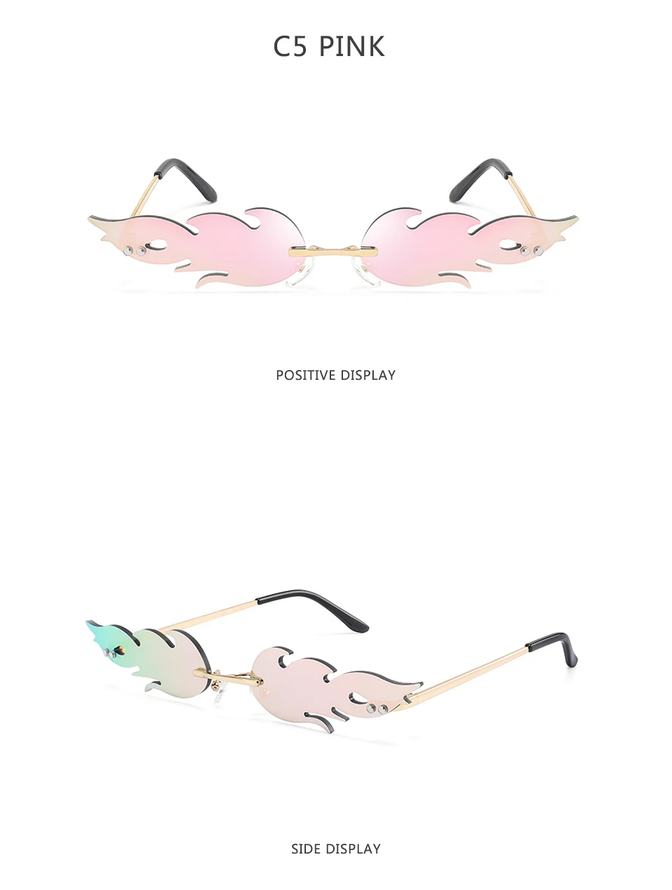 Women's Fire Flame Shaped Sunglasses