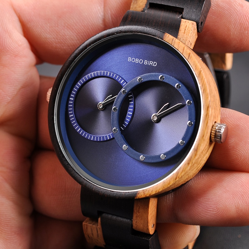 Round Shaped Mechanical Wooden Watch