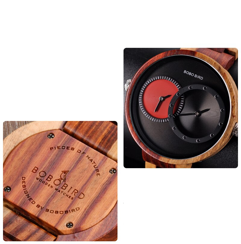 Round Shaped Mechanical Wooden Watch