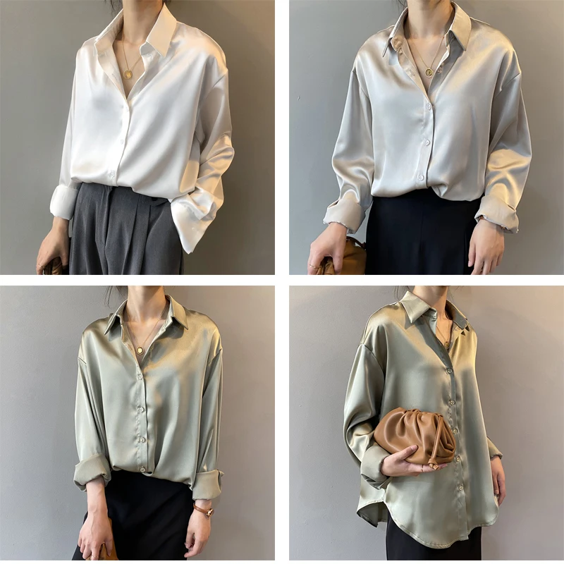 Button Up Elegant Silk Shirt