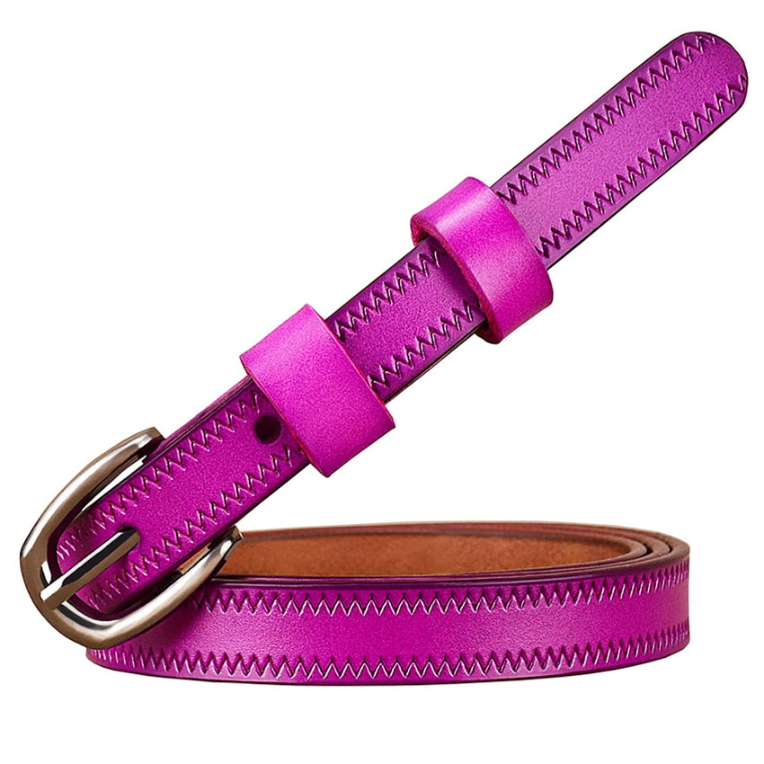 Women's Thin Colorful Leather Belt