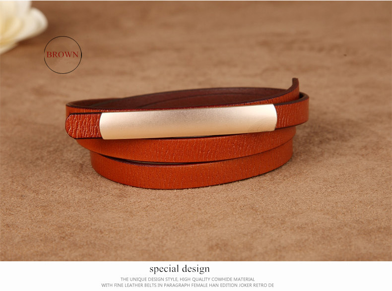 Women's Slim Leather Belt