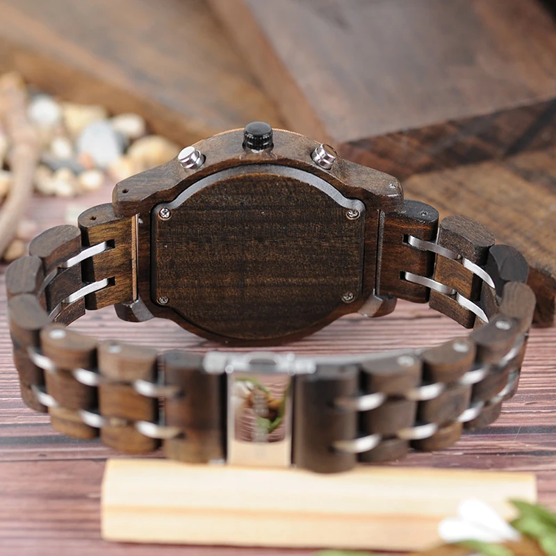 Women's Wooden Bracelet Chronograph Watches