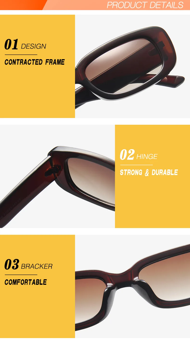 Women's UV 400 Rectangle Shaped Sunglasses