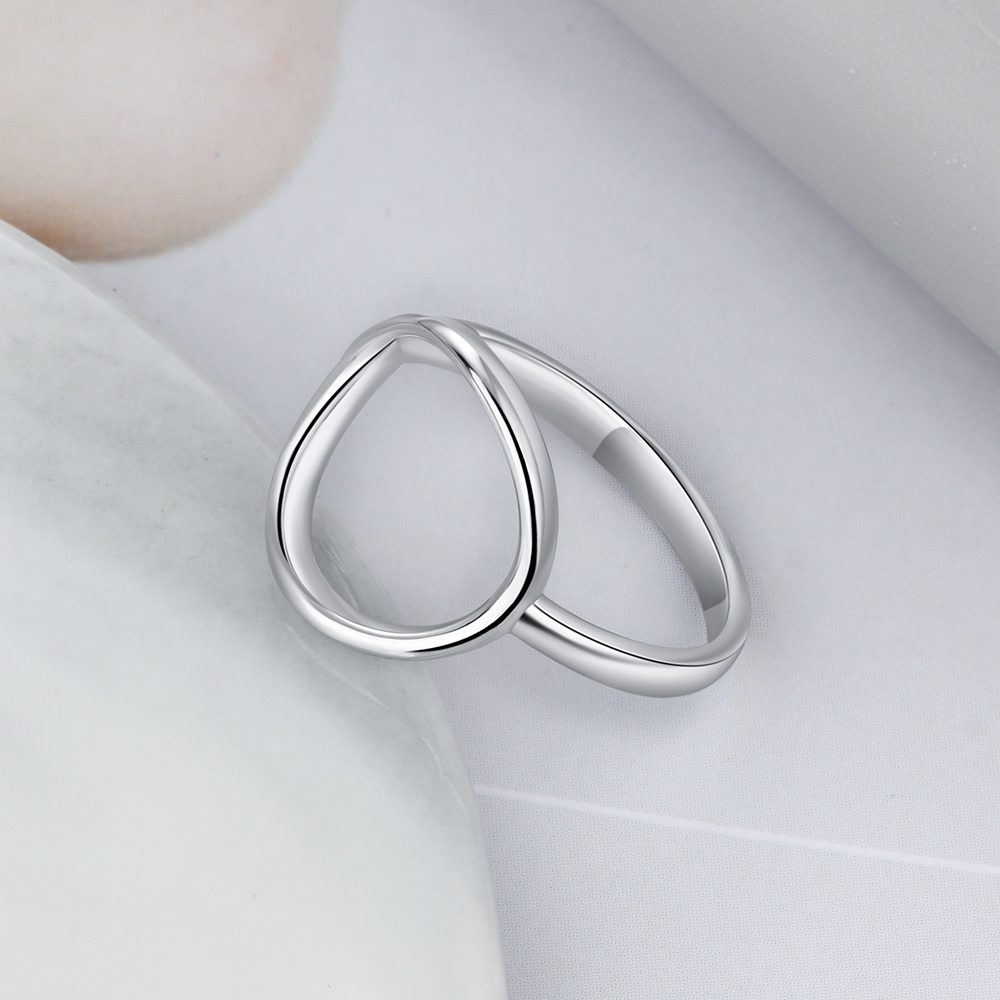 Simple 925 Sterling Silver Circle Shaped Ring