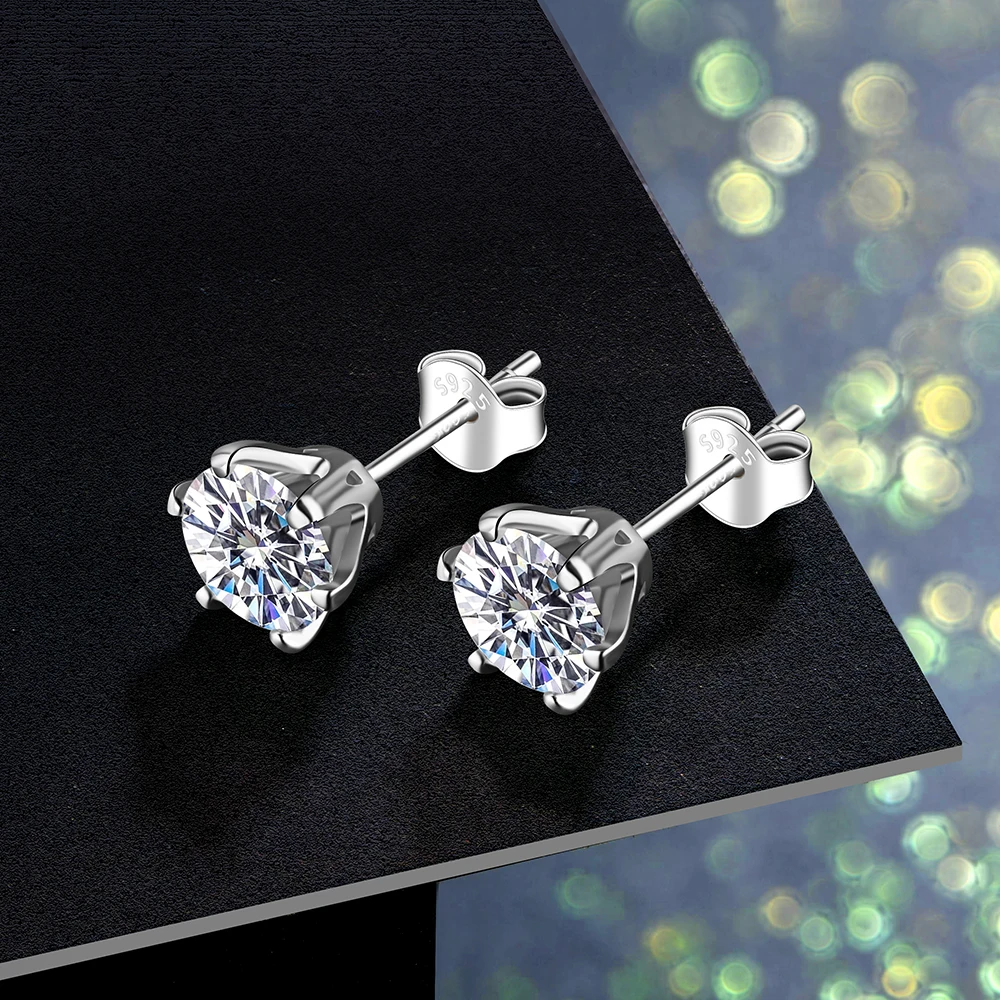 0.5 Carat Moissanite Gemstone Stud Earrings