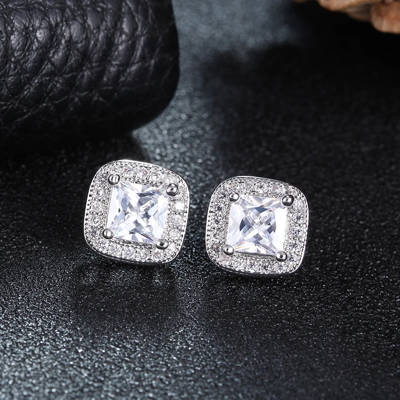 Vintage Square Stud Earrings for Women