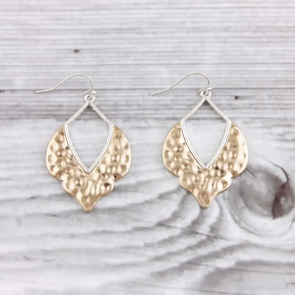 Moroccan Hammered Teardrop Earrings for Women