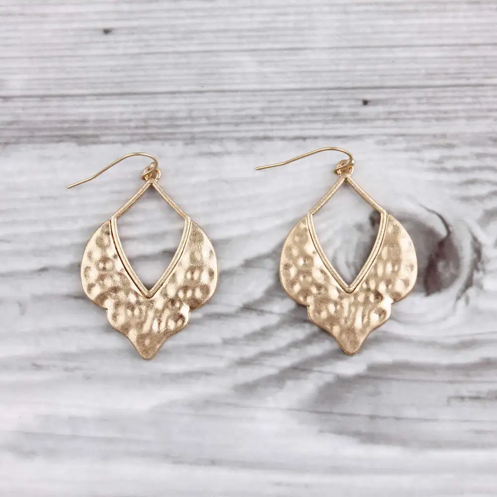 Moroccan Hammered Teardrop Earrings for Women