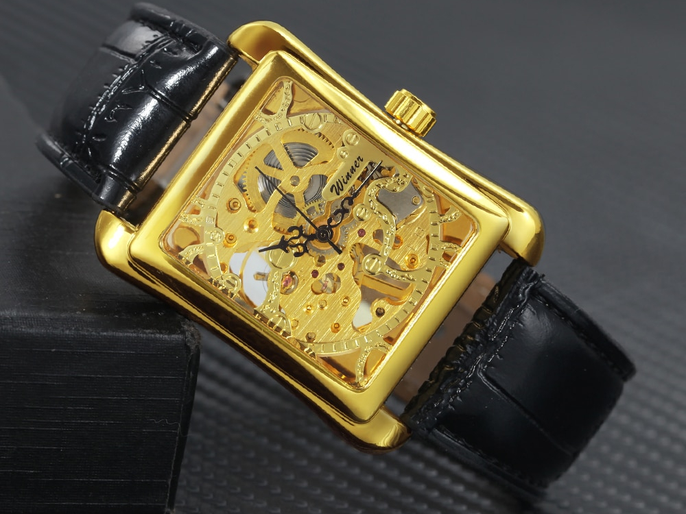 Women's Rectangular Dial Mechanical Watches