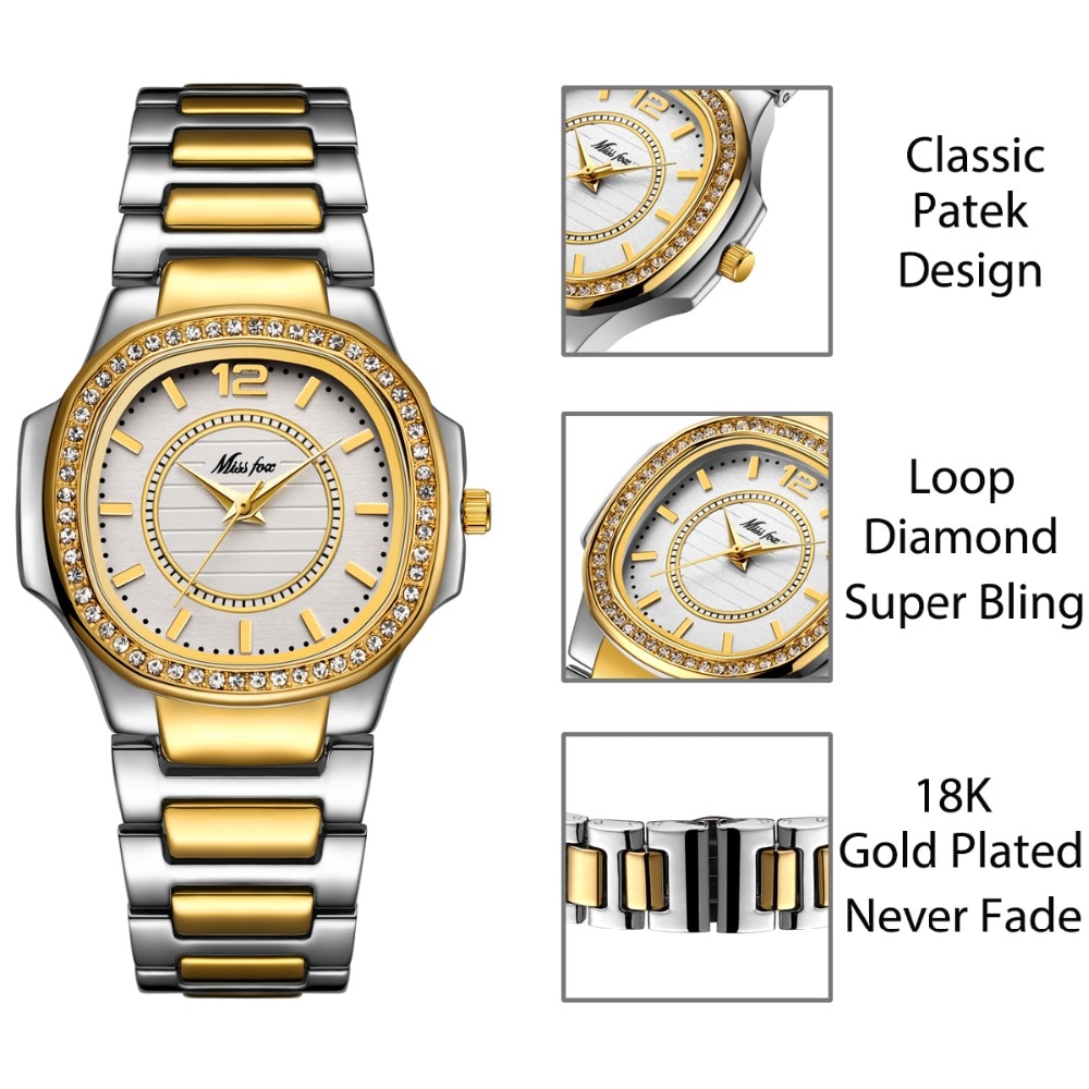 Women's Square Wrist Watch with Diamonds