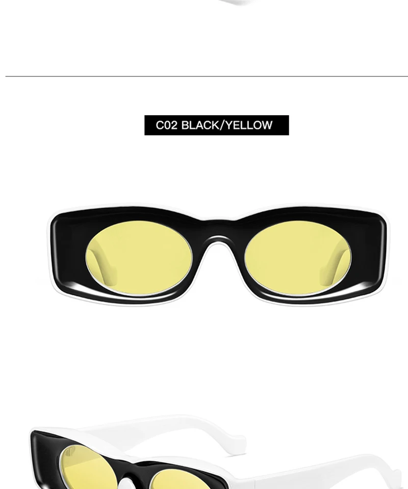 Women's Two Tone Rectangular Sunglasses