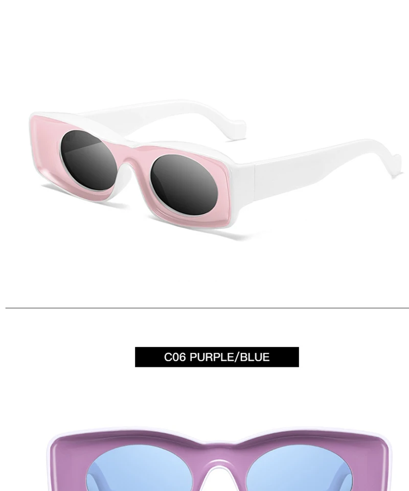 Women's Two Tone Rectangular Sunglasses