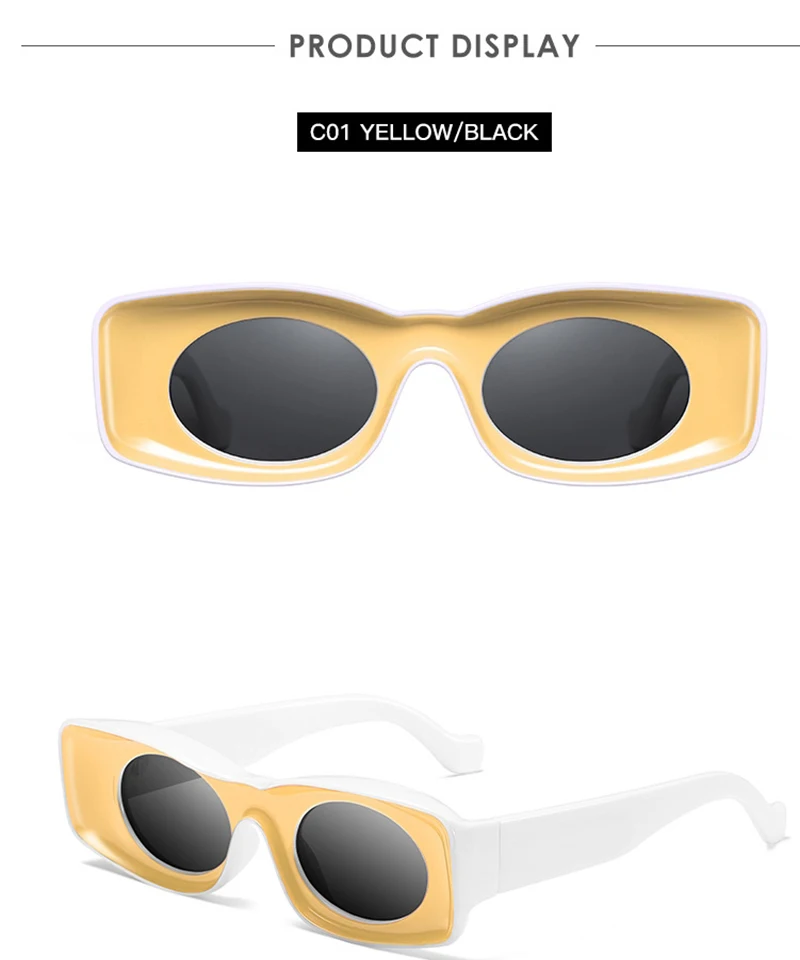 Women's Two Tone Rectangular Sunglasses