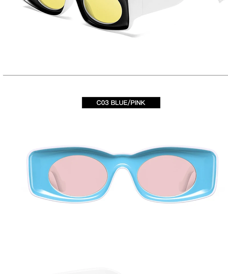 Women's Two Tone Rectangular Sunglasses