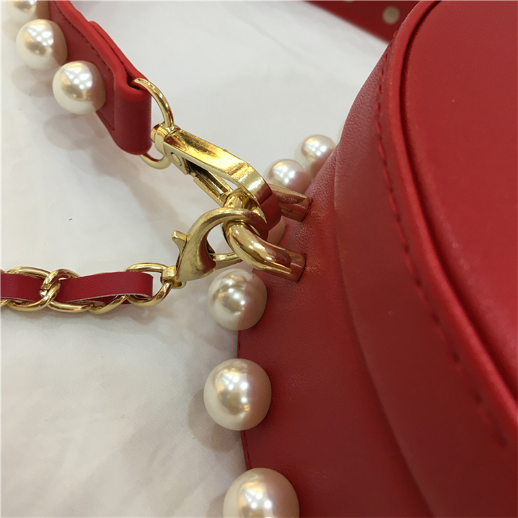 Women's Round Pearl PU Handbag