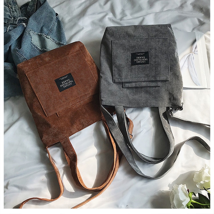 Women's Corduroy Tote Bag