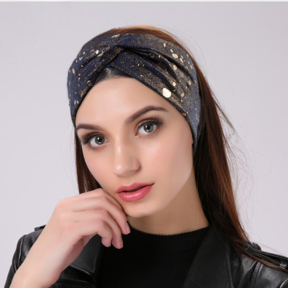 Women's Crystal Drops Wide Headband