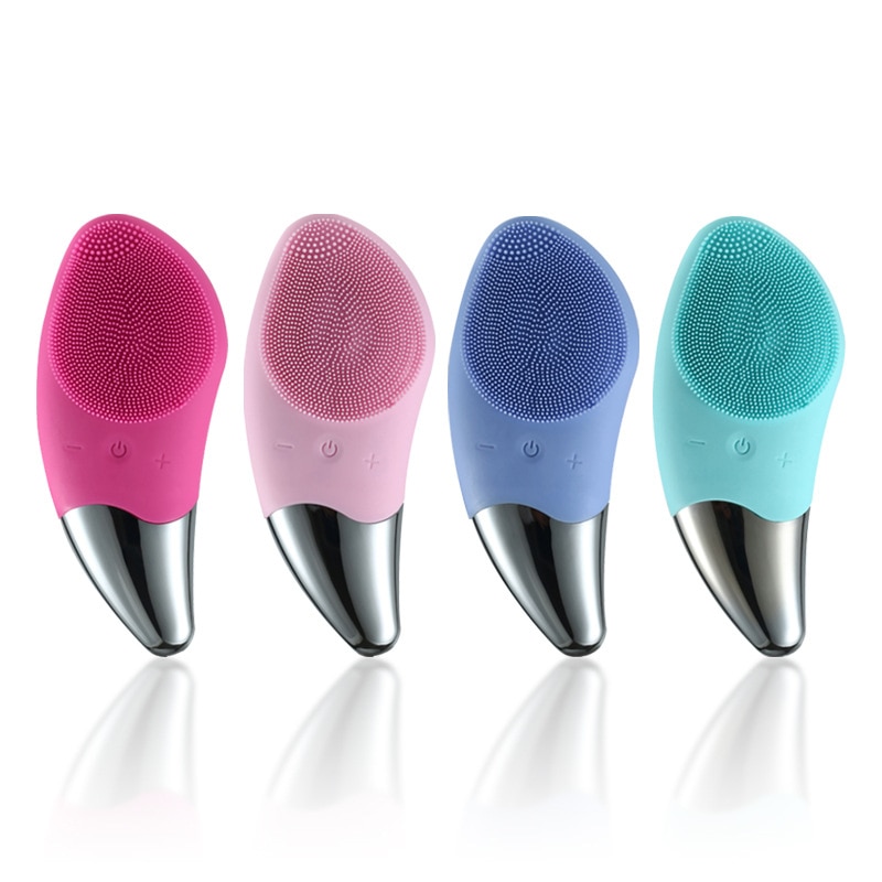 Ergonomic Electric Silicone Facial Cleansing Brush