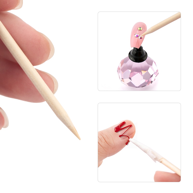 Wooden Nail Art Sticks 100 Pcs Set