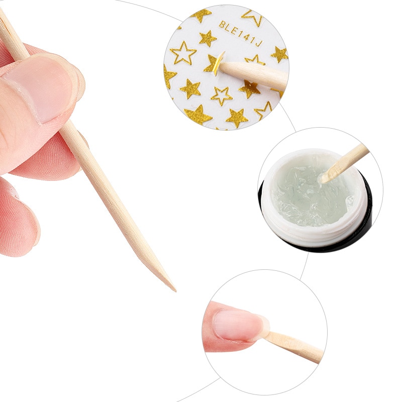 Wooden Nail Art Sticks 100 Pcs Set