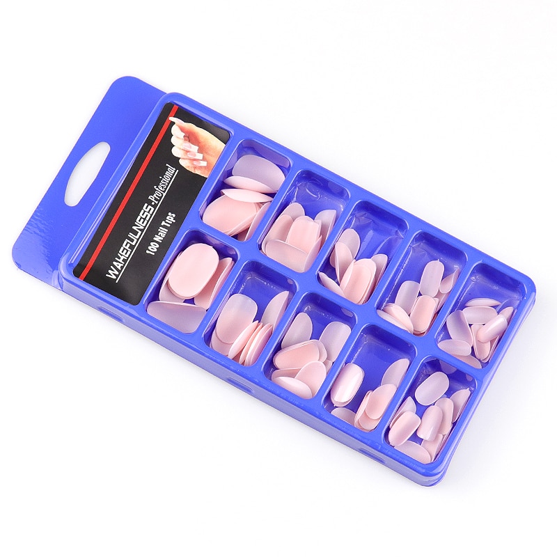 Oval Shaped sleek pearl Press-on Nails 100 Pcs Set