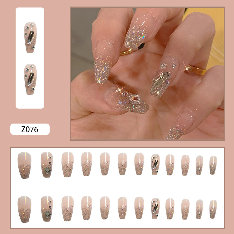 Rhinestone Designed Fake Nails